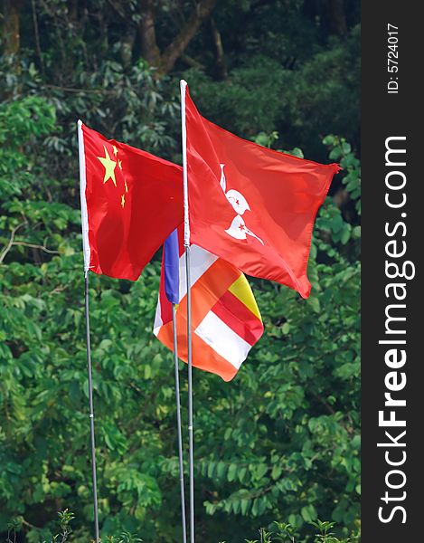 Flags of China and Hongkong S.A.R