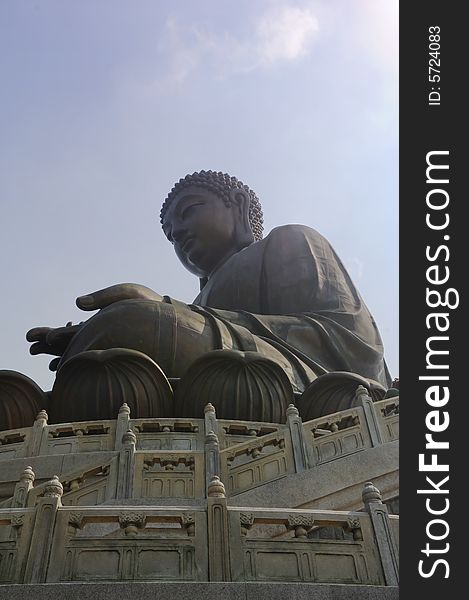 Profile Budda statue on top of a hill on Lantau Island Hongkong. Profile Budda statue on top of a hill on Lantau Island Hongkong.