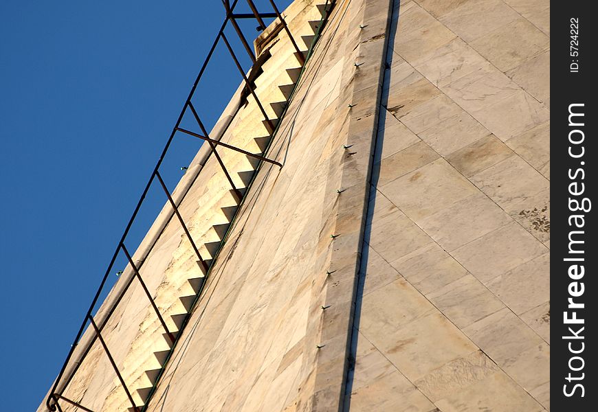 A glimpse of the staircase upon the roof of the Baptistery in Florence. A glimpse of the staircase upon the roof of the Baptistery in Florence