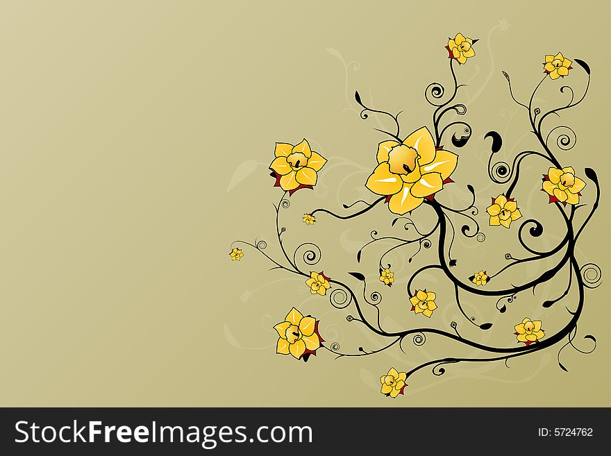 Beautiful floral grunge background