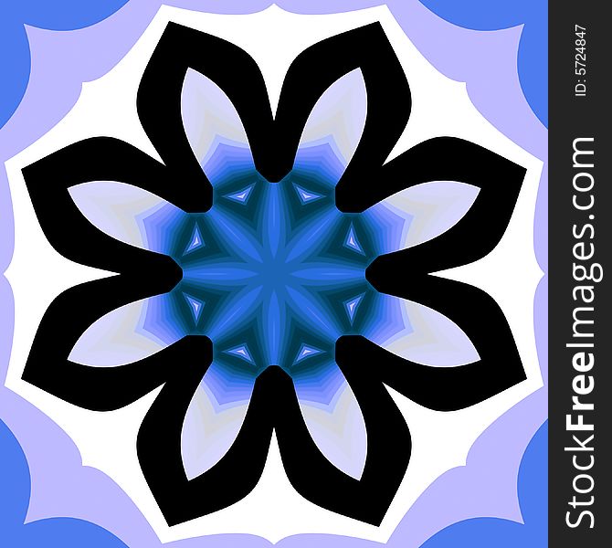 Abstract fractal image resembling a primitive floral outline