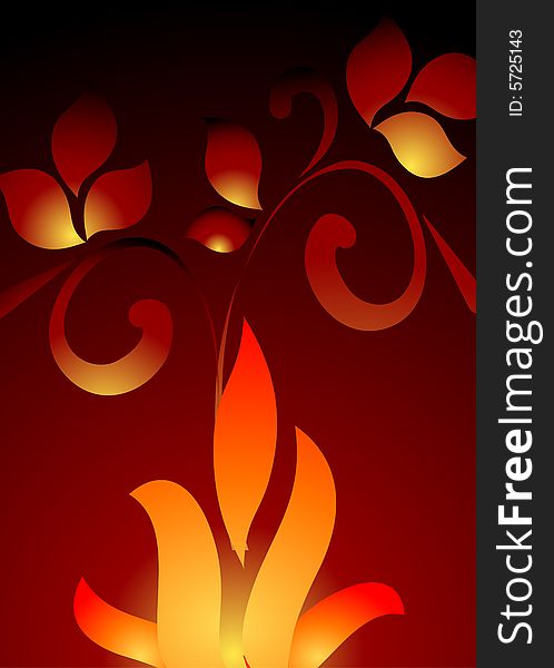 Abstract Floral Flame Background