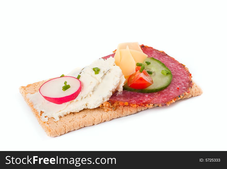 Dietetic sandwich, crispbread, healthy breakfast