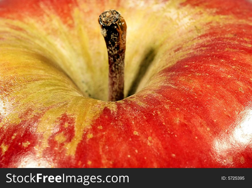 Extreme close up on a sweet red apple. Extreme close up on a sweet red apple.