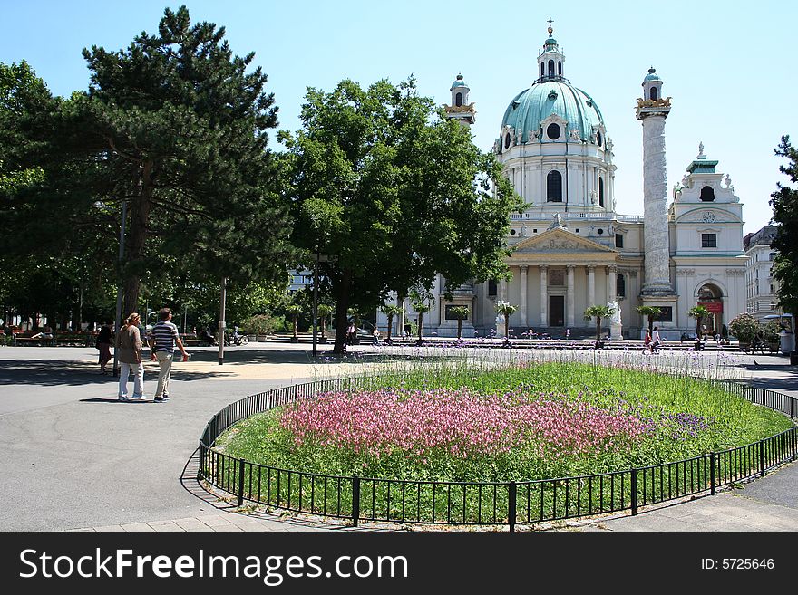 Karlskirche. St. Charles Cathedral in Vienna