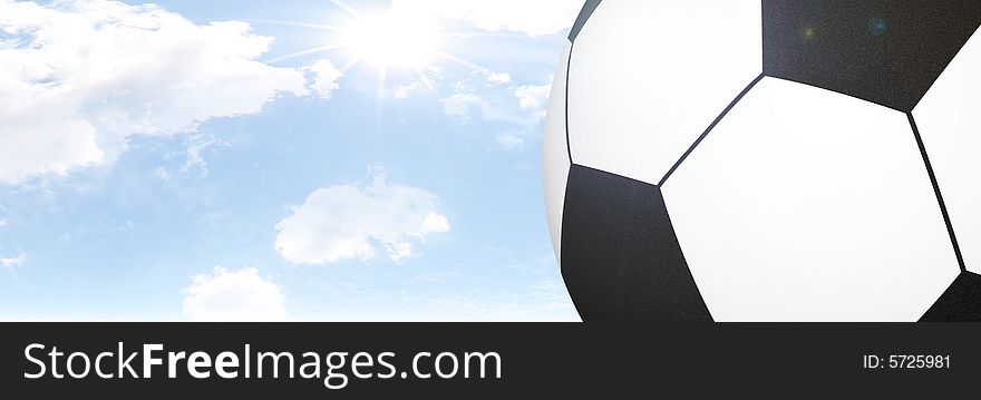 Football Set Against Clouds on Blue Sky. Football Set Against Clouds on Blue Sky