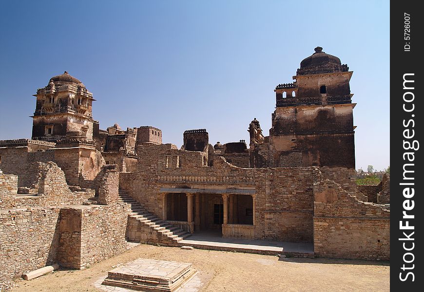 Chittorgarh citadel ruins in Rajasthan, India