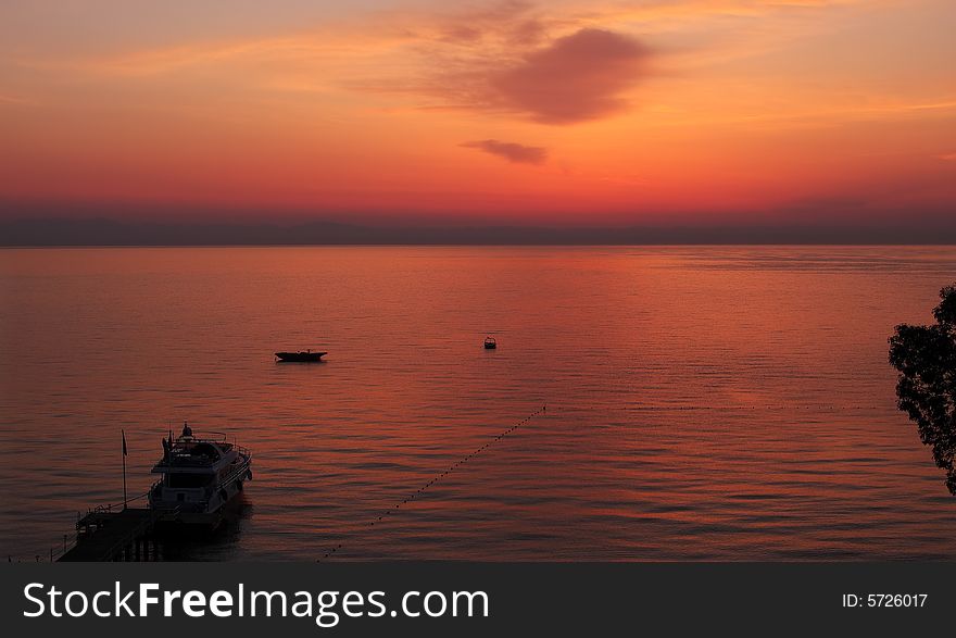 Sunrise over the gulf of Antalya, Turkey. Sunrise over the gulf of Antalya, Turkey.