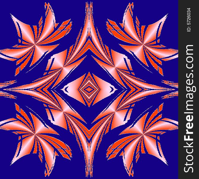 Blue background tile with red star pattern. Blue background tile with red star pattern.