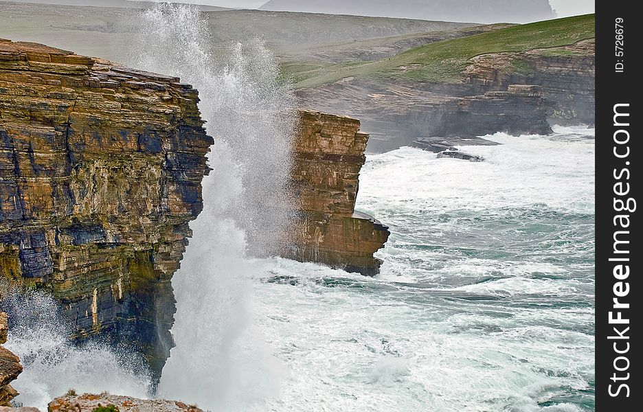 Dramatic landscape at yesnaby's shoreline. Dramatic landscape at yesnaby's shoreline