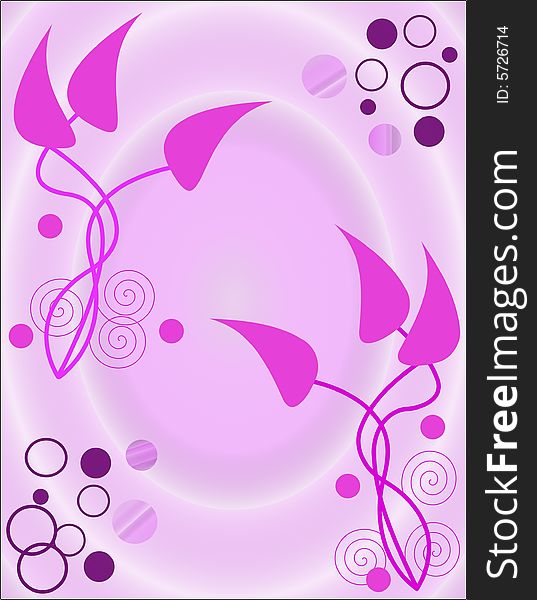 Pink Leaves are Featured in an Abstract Background Illustration. Pink Leaves are Featured in an Abstract Background Illustration.