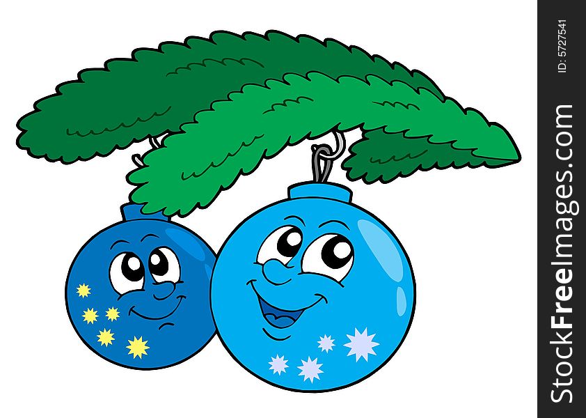 Cute blue Christmas globes - vector illustration. Cute blue Christmas globes - vector illustration.