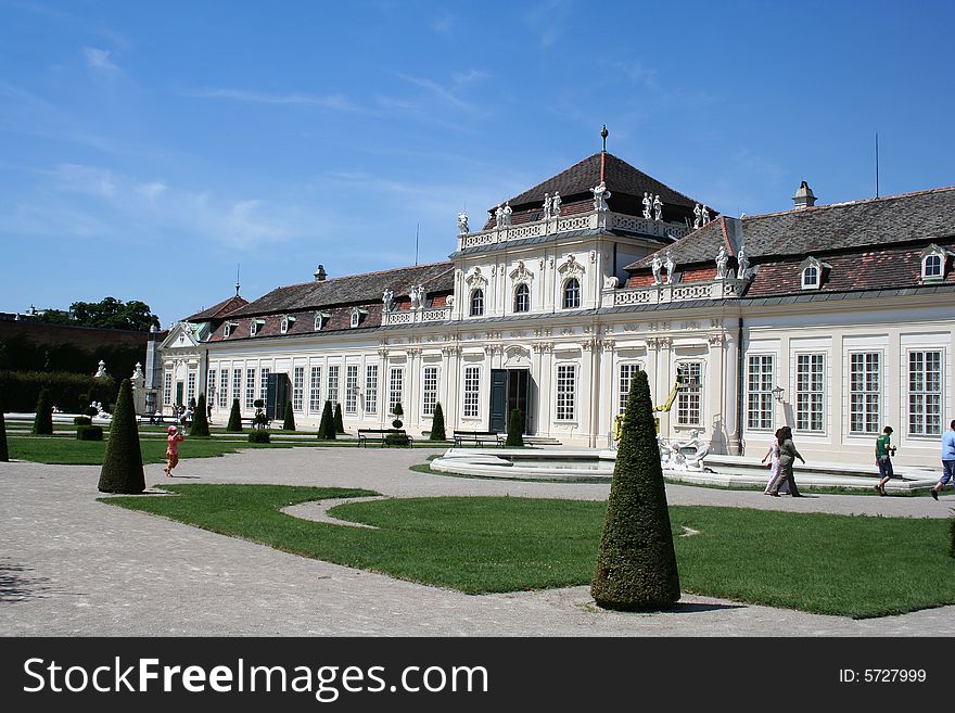 Park of Summer palace Belvedere in Vienna. Park of Summer palace Belvedere in Vienna