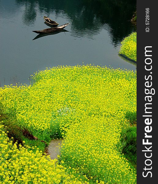 Spring in the Chinese mountain village. Spring in the Chinese mountain village