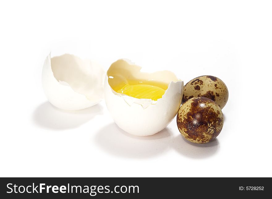 Three eggs isolated on a white background. Three eggs isolated on a white background