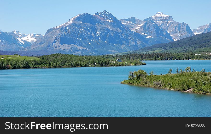 Mountains and lake