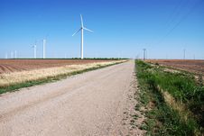Wind Turbines By Country Road Royalty Free Stock Images Wind Turbines By Country Road Royalty Free Stock Images