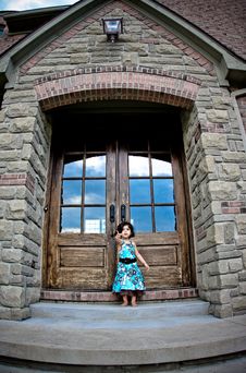 Child And Antique Door Royalty Free Stock Image Child And Antique Door Royalty Free Stock Image