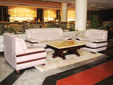 Sofa And Armchairs With Table In Hall Of Hotel Stock Photos Sofa And Armchairs With Table In Hall Of Hotel Stock Photos