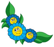 Three Blue Flowers Vector Stock Photo Three Blue Flowers Vector Stock Photo