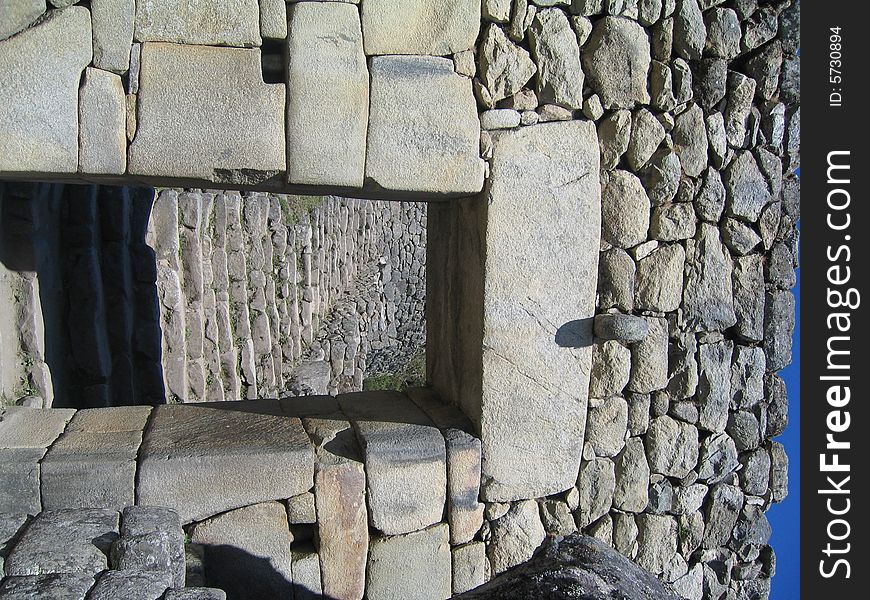 Stone doorway and steps, at Machu Picchu