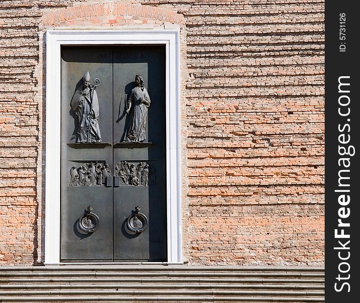 Entrance Door And Wall Of St. Justine Basilica