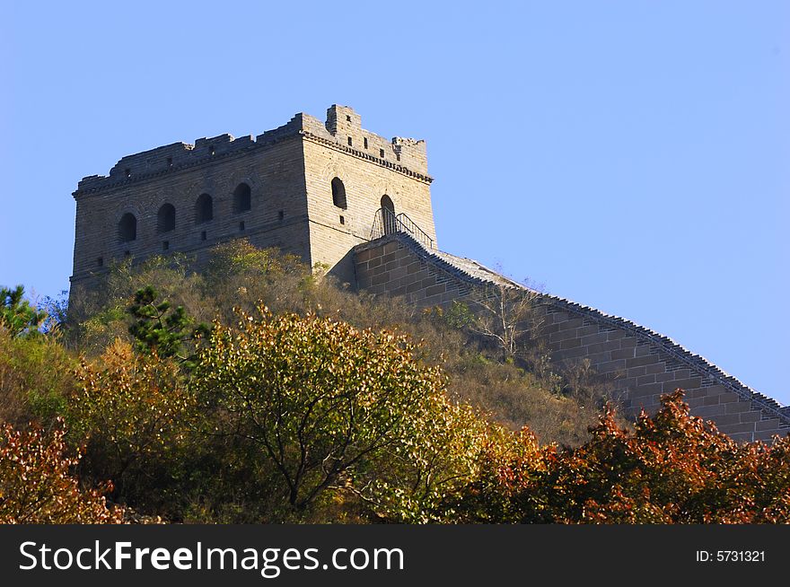A view of the Great wall in autumn