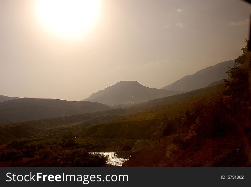 A creek in the mountains