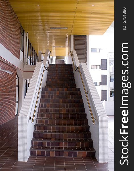 Interior design in a university campus, the stairs