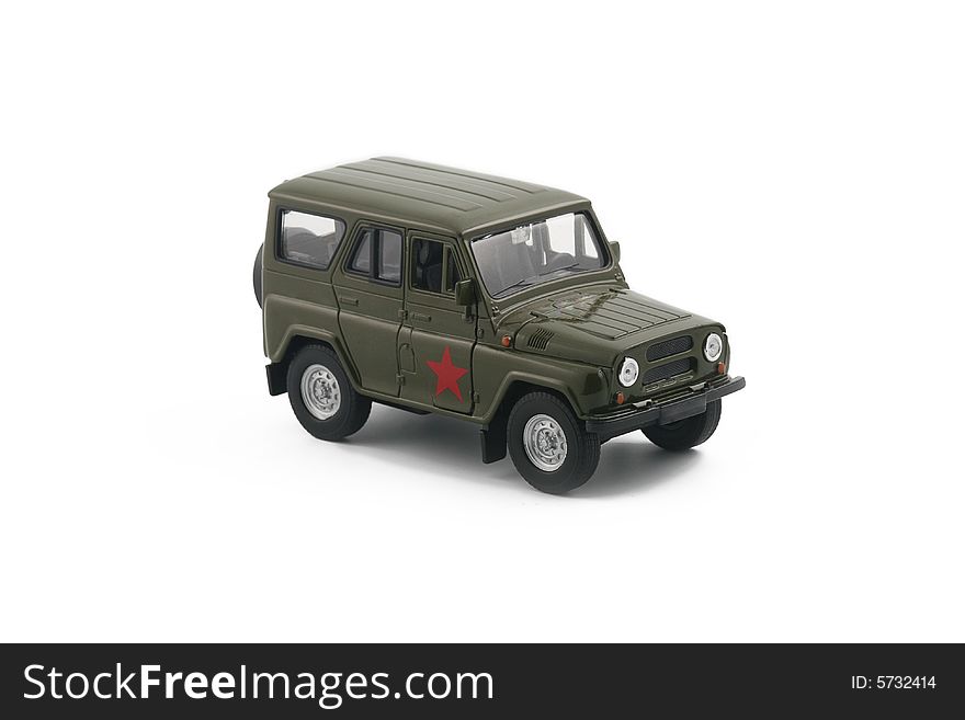 Soviet 4x4 vehicle isolated on white background