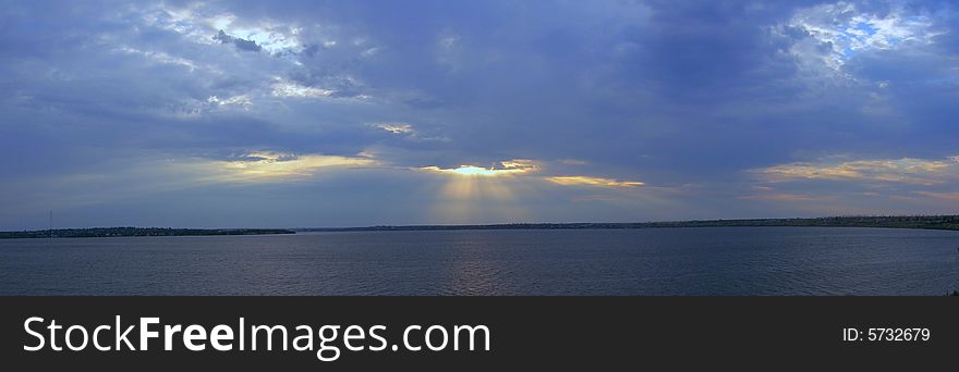 Panorama Of Evening River