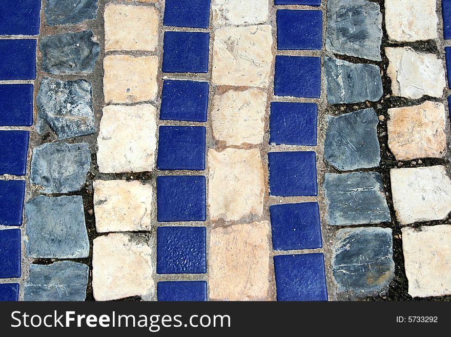 Blue square stones and tiles background