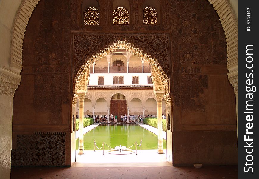 A picture from the interior of the Alhambra outwards