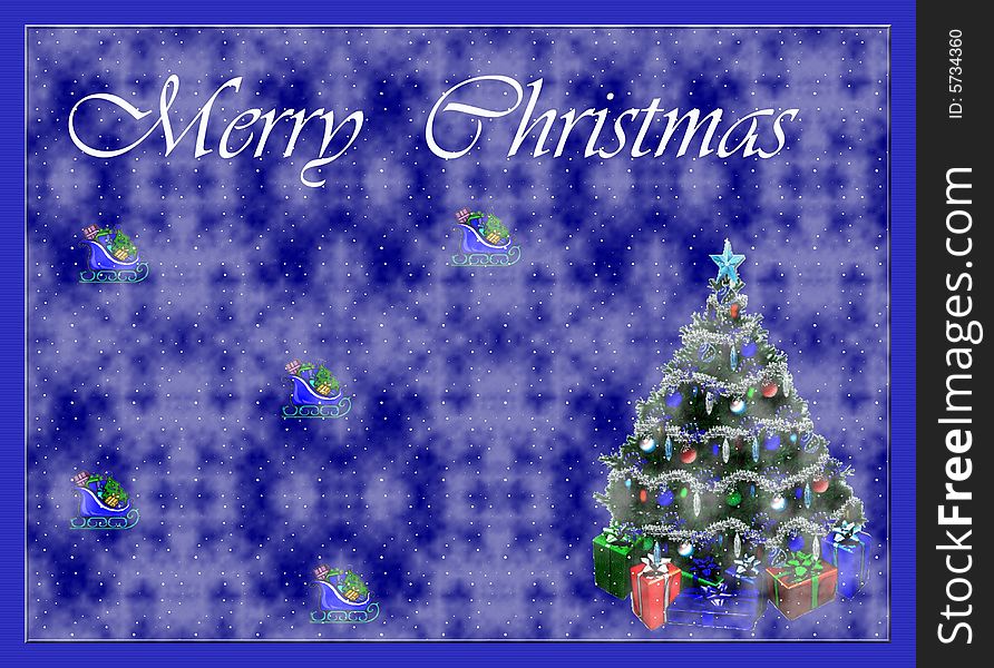 Merry Christmas in blue