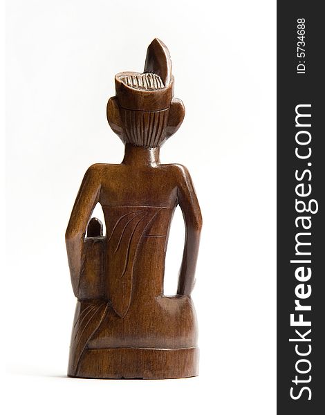 Wooden Figure of an indian from behind. Wooden Figure of an indian from behind