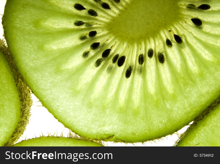 Kiwi fruit close up on white. Kiwi fruit close up on white