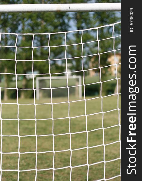 Football goal-posts, goal, net, soccer, field