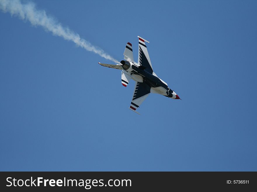 Thunderbird fly at air show in Quebec. Thunderbird fly at air show in Quebec