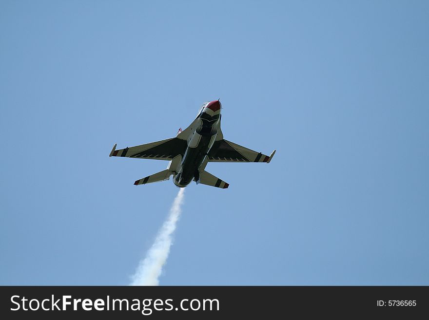 Thunderbird fly at air show in Quebec. Thunderbird fly at air show in Quebec
