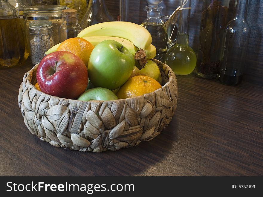 Some fresh fruits in a basket
