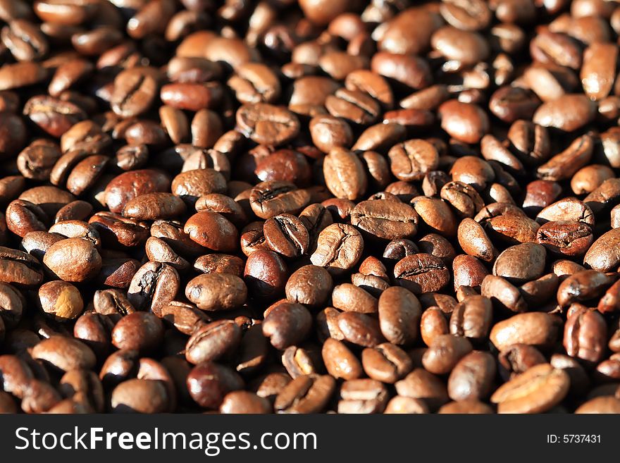 Background made of coffee beans