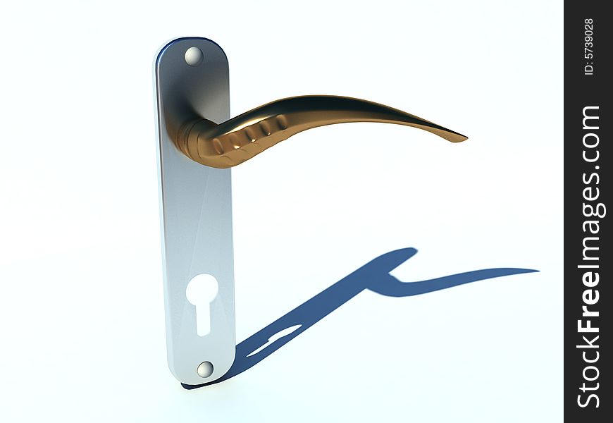 The handle for opening a door. The handle for opening a door