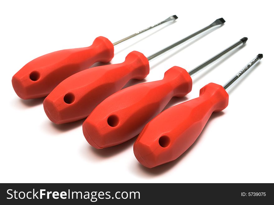 Set of steel screwdrivers