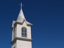 White Church Steeple Royalty Free Stock Images