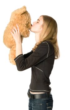 Girl With A Teddy Bear Royalty Free Stock Photography Girl With A Teddy Bear Royalty Free Stock Photography
