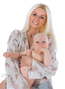 Happy Mother With Baby Stock Images