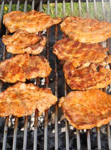 Barbecued Steak. Royalty Free Stock Photography Barbecued Steak. Royalty Free Stock Photography