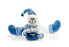 Snowman Teddy On White Stock Photo