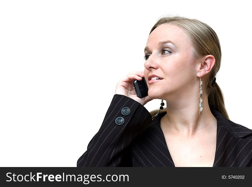 Beautiful woman talking with a cellphone. Beautiful woman talking with a cellphone