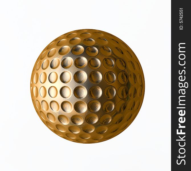 A golf-ball made of copper on white
